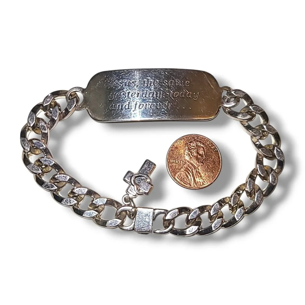 Stainless Steel Cuban Link ID Bracelet 8